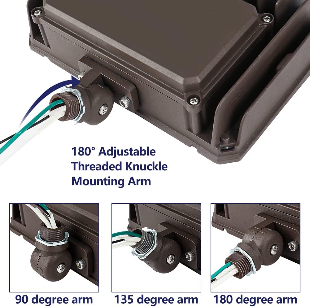 100W LED Flood Light with Knuckle Mount, IP65 Waterproof, 5000K Daylight E505