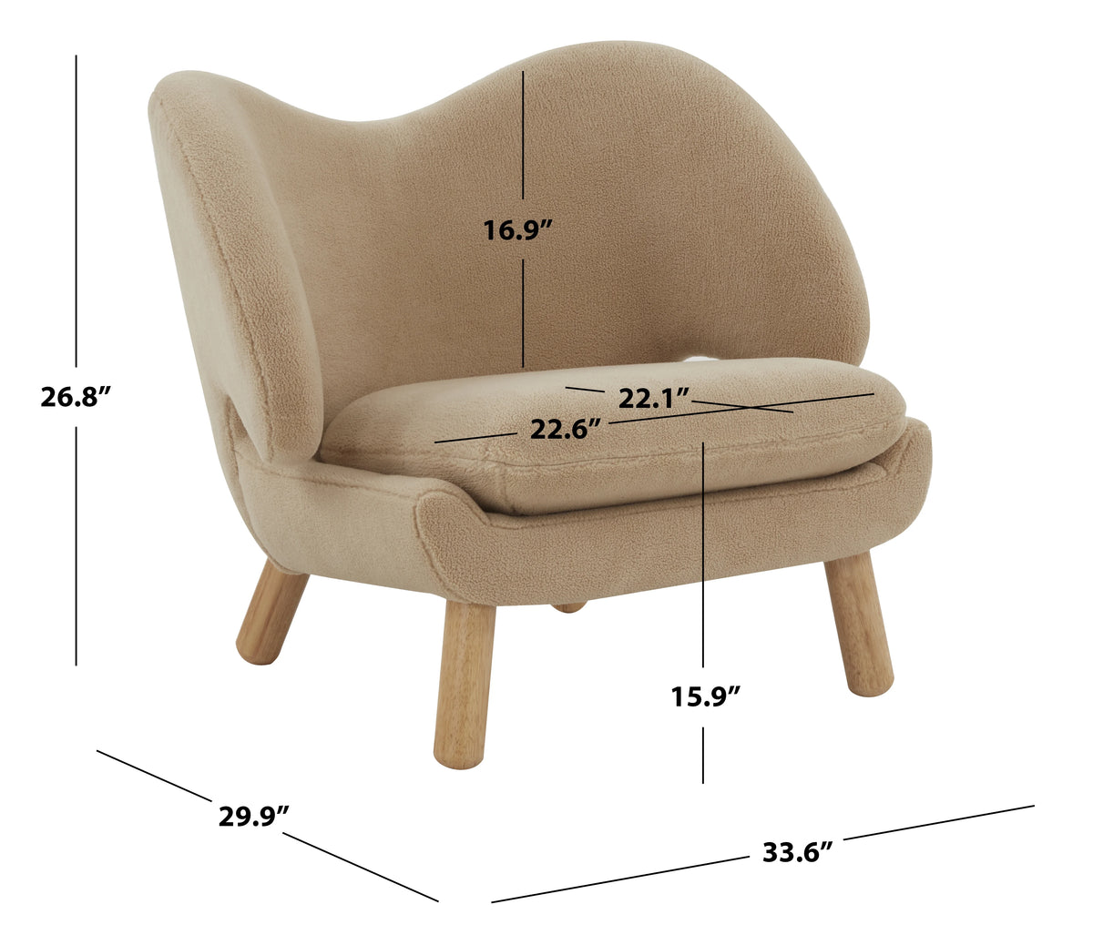 Tan Faux Lamb Wool Accent Chair D887