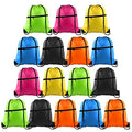 12Pcs Drawstring Backpack Bags with Zipper Pocket and Headphone Hole D45018