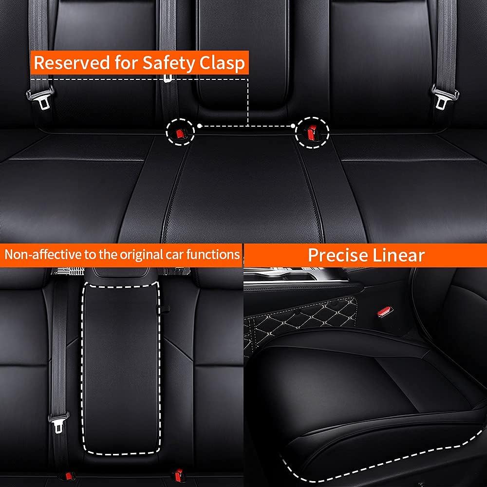 Faux Leather Car Seat Covers Full Set Black Z295