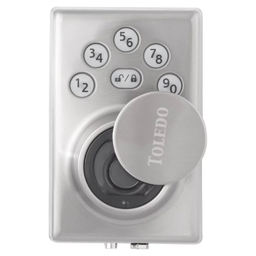 Electronic Biometric Deadbolt Lock in Satin Stainless Steel C7352