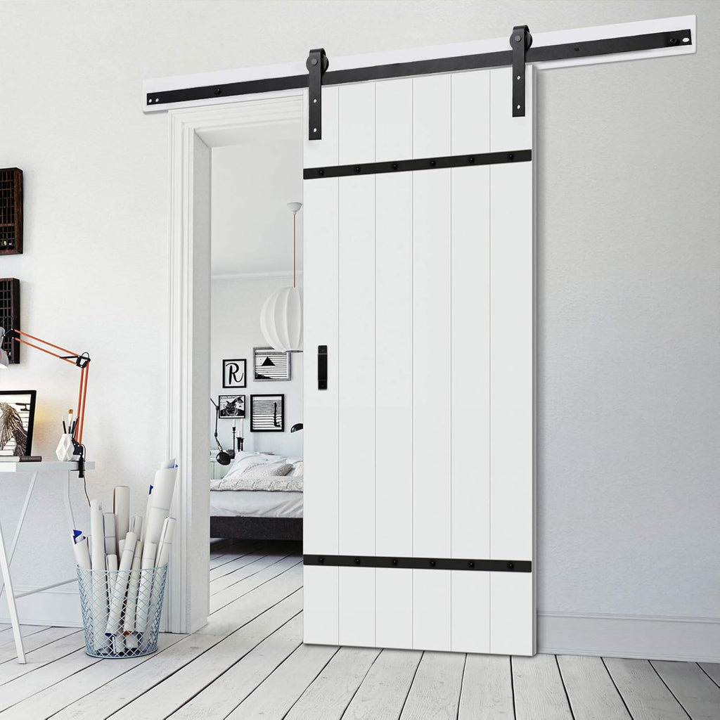 10FT Heavy-Duty Carbon Steel Sliding Barn Door Rail Kit M472