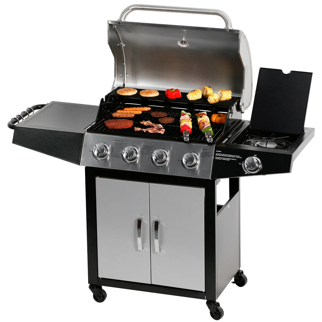 4 Burner Propane Gas Grill with Side Burner Q615