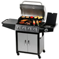 4 Burner Propane Gas Grill with Side Burner Q615