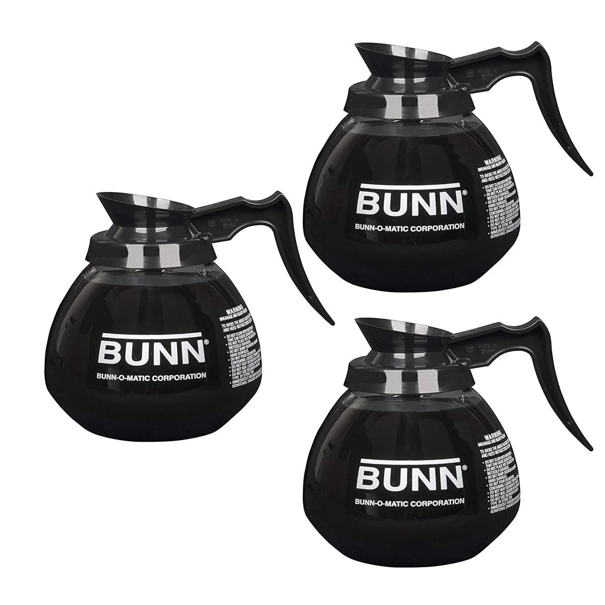 12 Cup Commercial Glass Decanter with Handle, 3 Pack V465