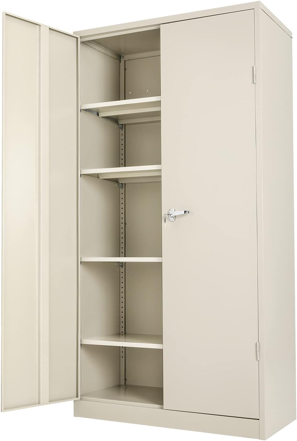 Black Locking Metal Storage Cabinet with 4 Adjustable Shelves A152231