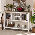 White and Oak Brown Wood 2-Door Sideboard Buffet V658987