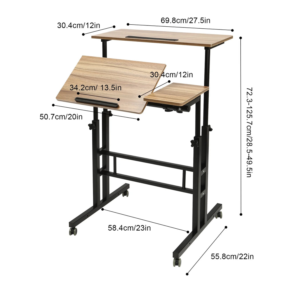 Mobile Stand Up Desk with Wheels L14807