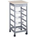Gray Compact Rolling Kitchen Cart with Storage Drawer O410604