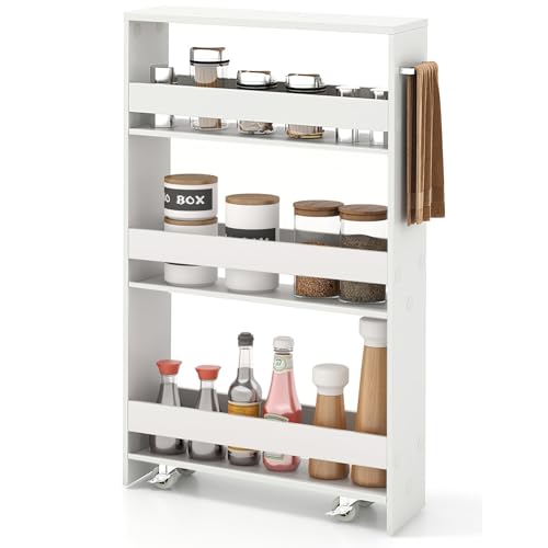 White 4-Tier Rolling Storage Cart T8592