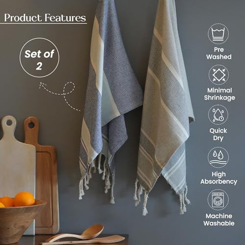 100% Cotton Christmas Kitchen Towels Set of 2 E940718