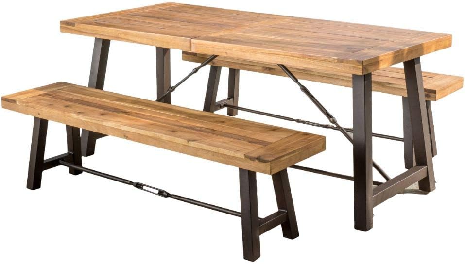 Acacia Wood 3 Pcs Dining Set Q994279