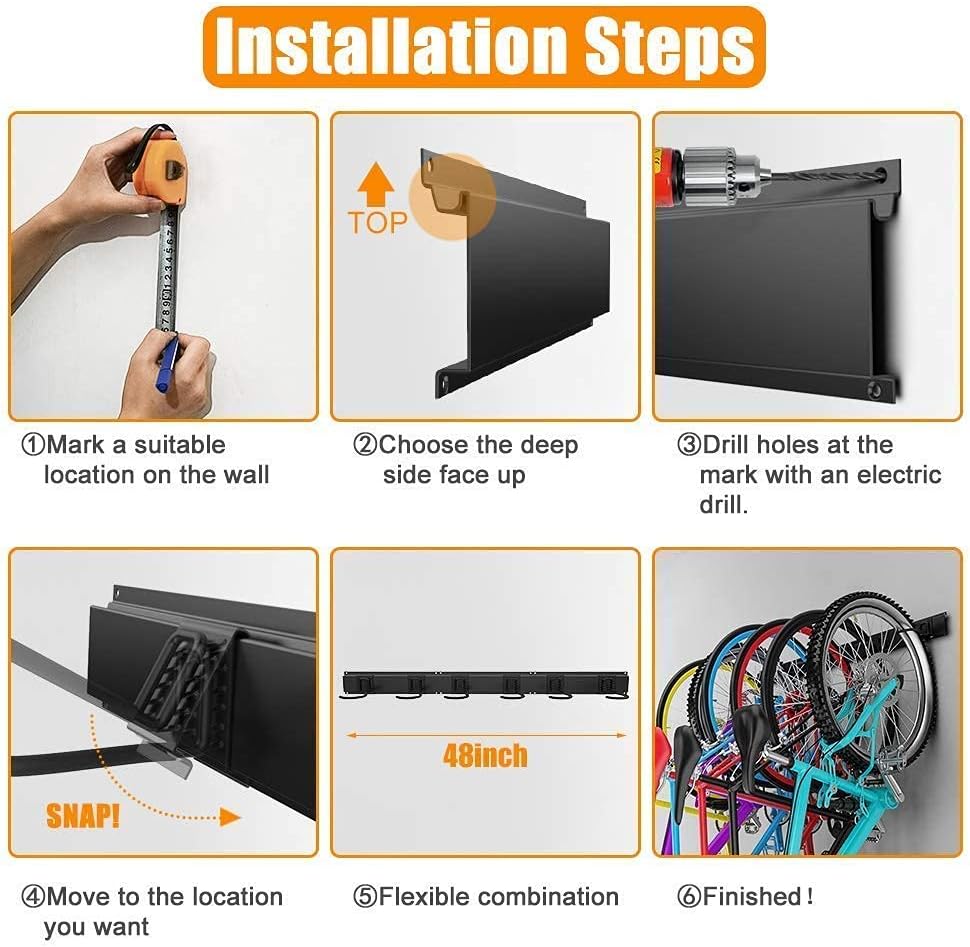 6 Bike Wall Mount Bike Storage Rack J7703