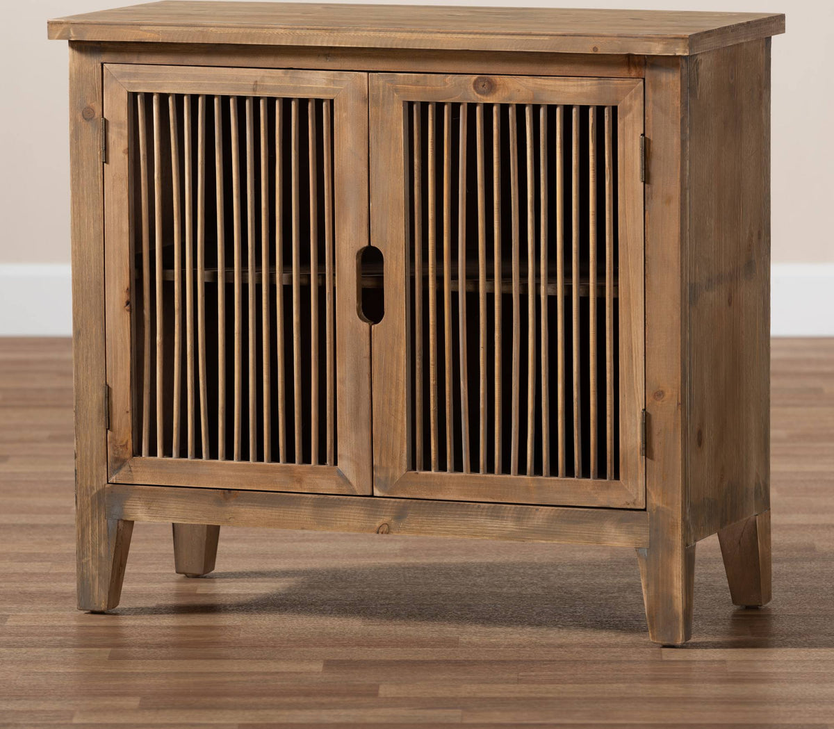 2-Door Wood Accent Storage Cabinet Medium Oak I763