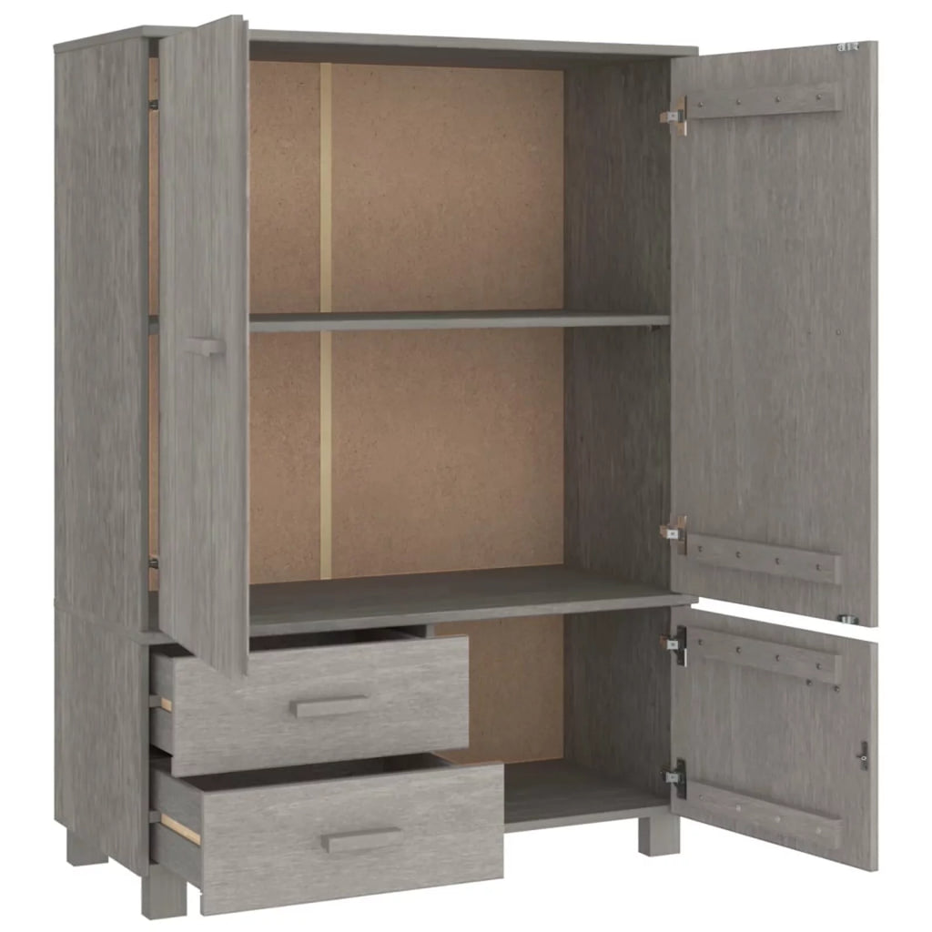 Gray Solid Wood Pine Wardrobe N701997
