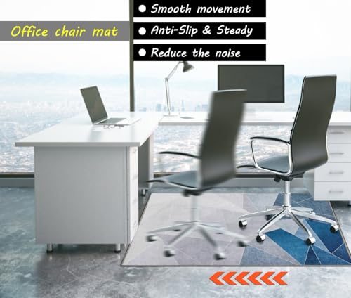 Black Blue 36"x48" Desk Chair Mat R648
