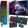 RGB Gaming Desktop PC Bundle - Intel Core i5 6th Gen, 16GB DDR4 Ram, 1TB SSD, NVIDIA GeForce GTX 1050 Ti 4GB, 24-inch Monitor, Windows 11 Pro (Renewed) T252038