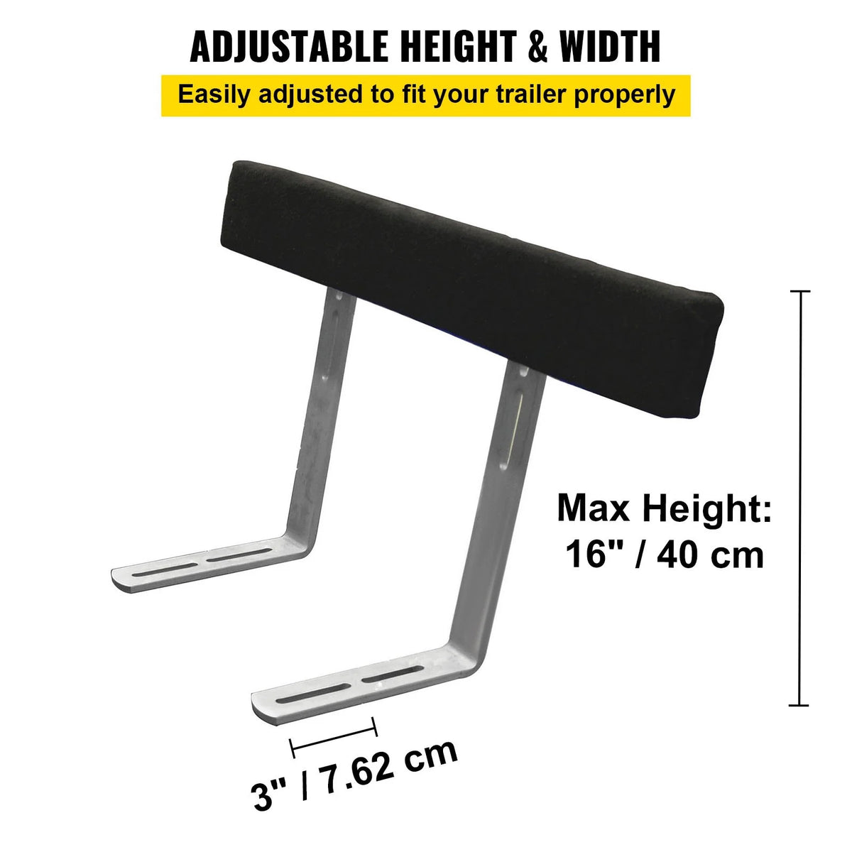 48" Boat Trailer Guide-Ons, 2-Pack, Rustproof Steel with Carpet-Padded Boards F908