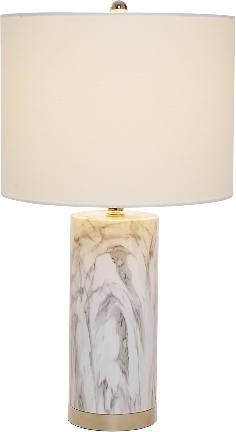 Modern Marble Table Lamp with Polished Nickel Accents W1644