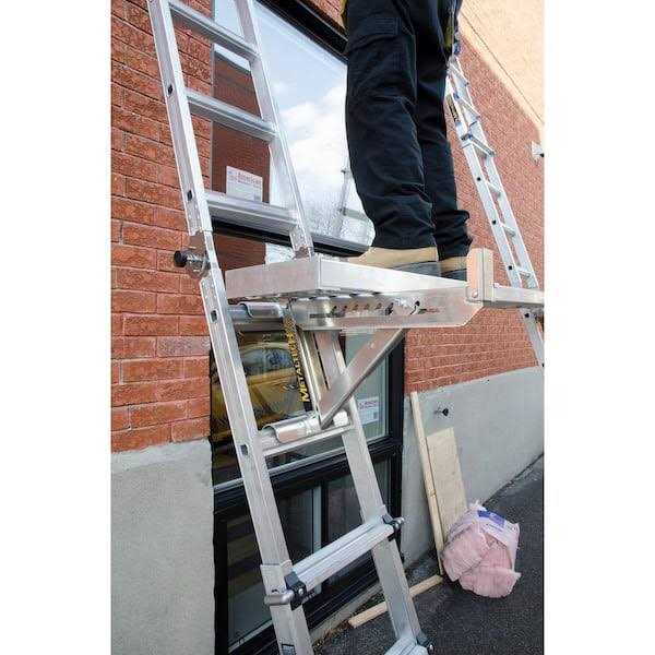 21.75 in. x 10 in. x 29 in. Aluminum Adjustable 3-Rung Ladder Jacks N600708