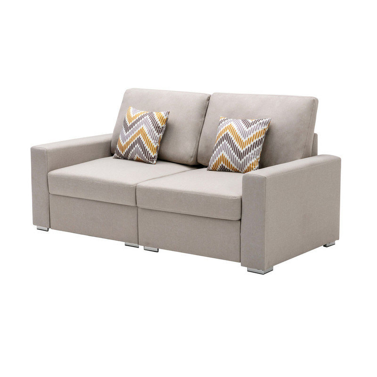 Beige Linen Fabric Living Room Set V78899