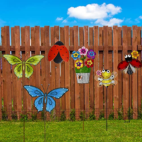 Blue Butterfly Metal Garden Stake X13783