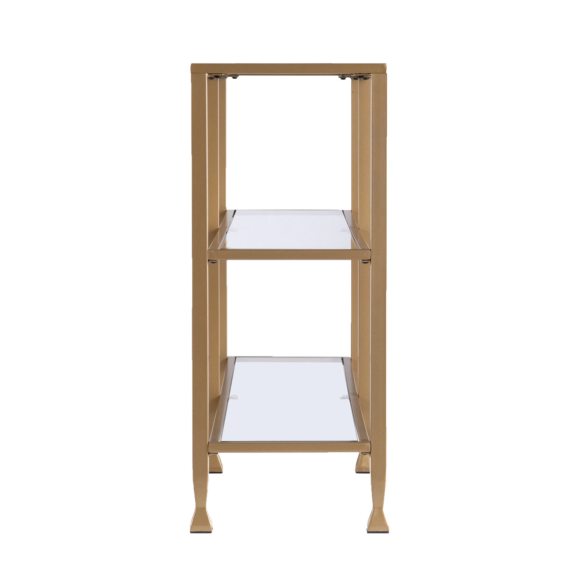 Gold Metal and Glass Console Table Y228