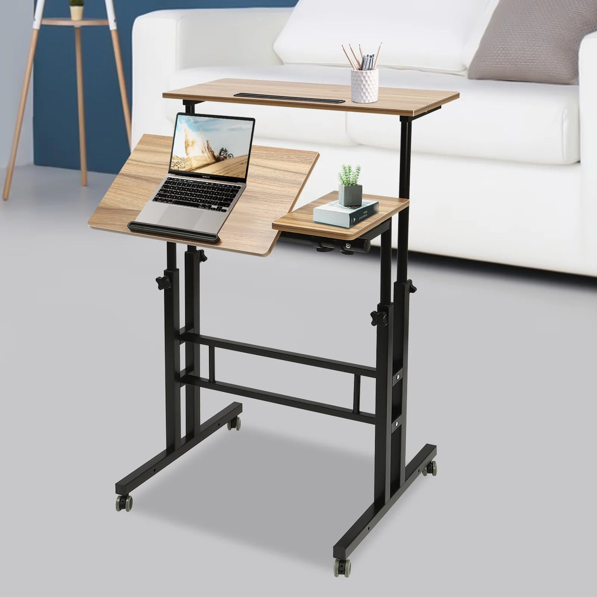 Mobile Stand Up Desk with Wheels L14807