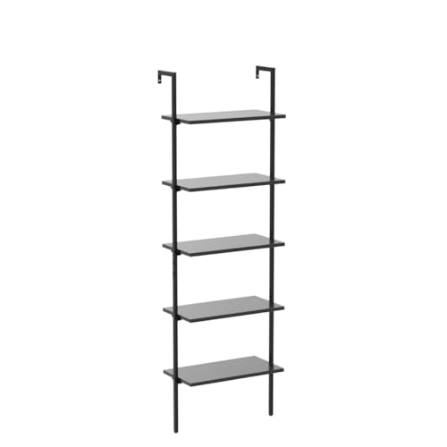 6 Tier Black Ladder Bookshelf Y670671