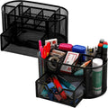 2 Pack 9 Compartments Mesh Desk Organizer with Drawer G77125