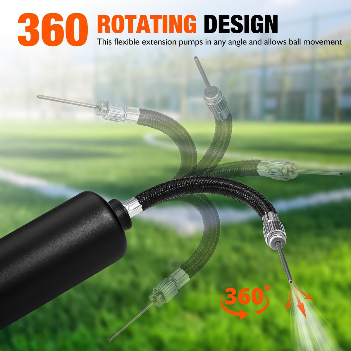 Ball Pump with 3 Needles, Extension Hose, Hand Pump Kit F3415