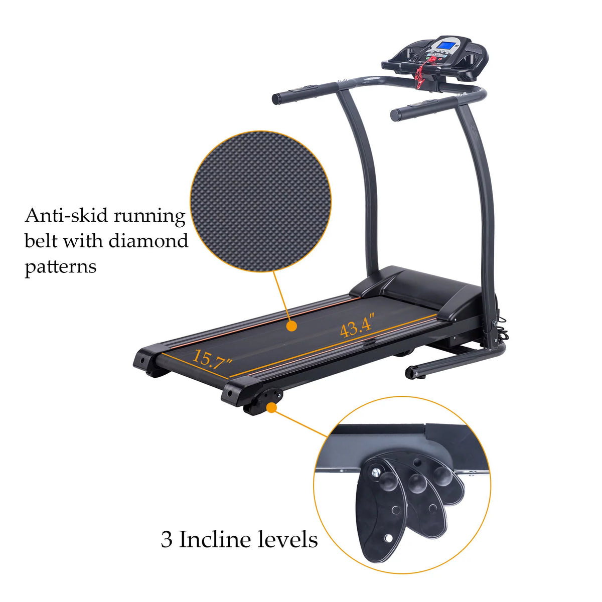 Foldable Incline Motorized Treadmill X593179