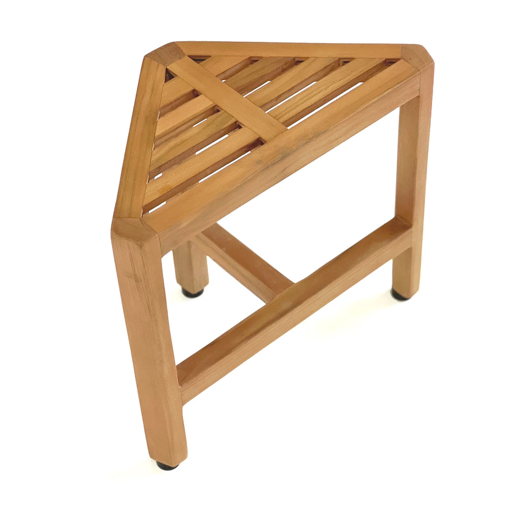 Solid Teak Corner Foot Stool Side Table H823364