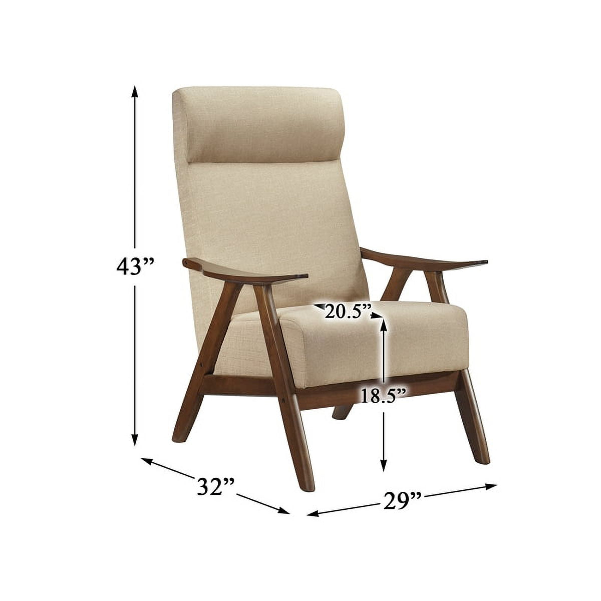 Brown Solid Wood and Fabric Accent Chair B752183