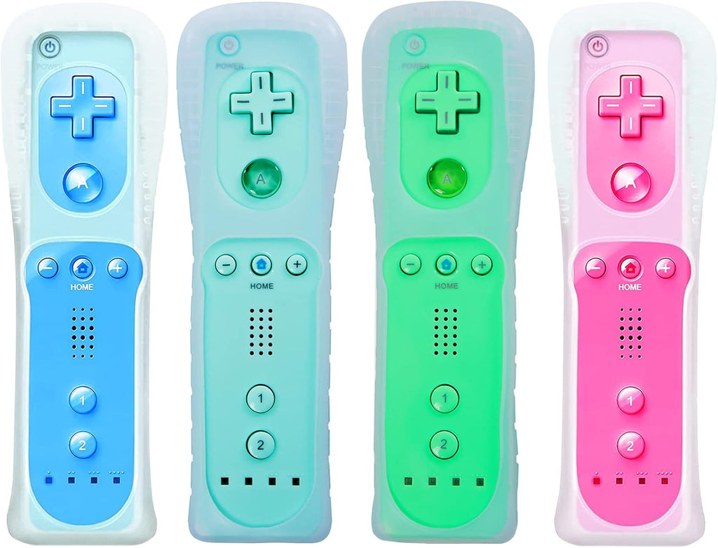 Light Blue Wii Remote Controller 2 Pack with Silicone Case and Wrist Strap J5036