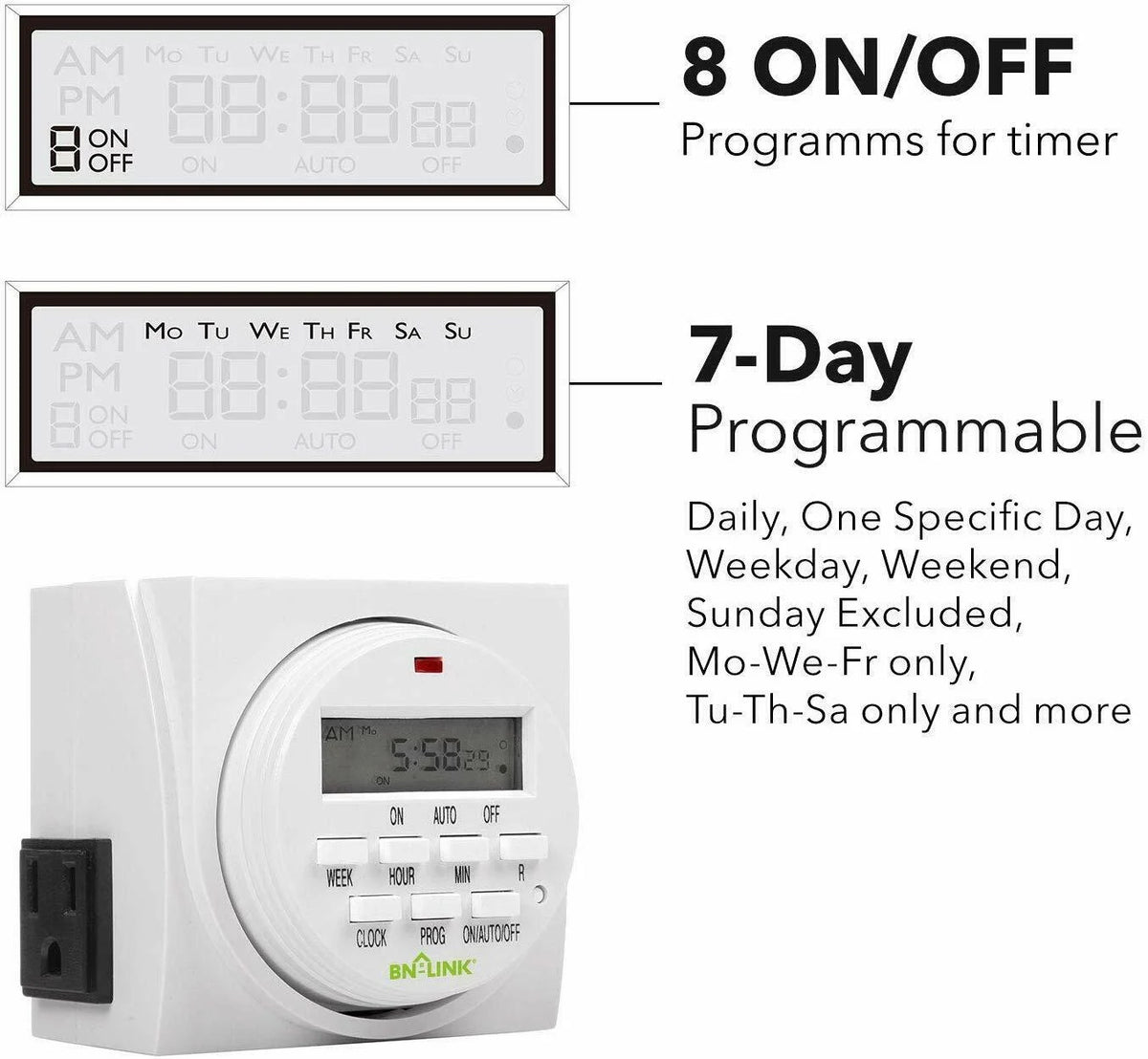 7 Day Digital Programmable Dual Outlet Timer F429555