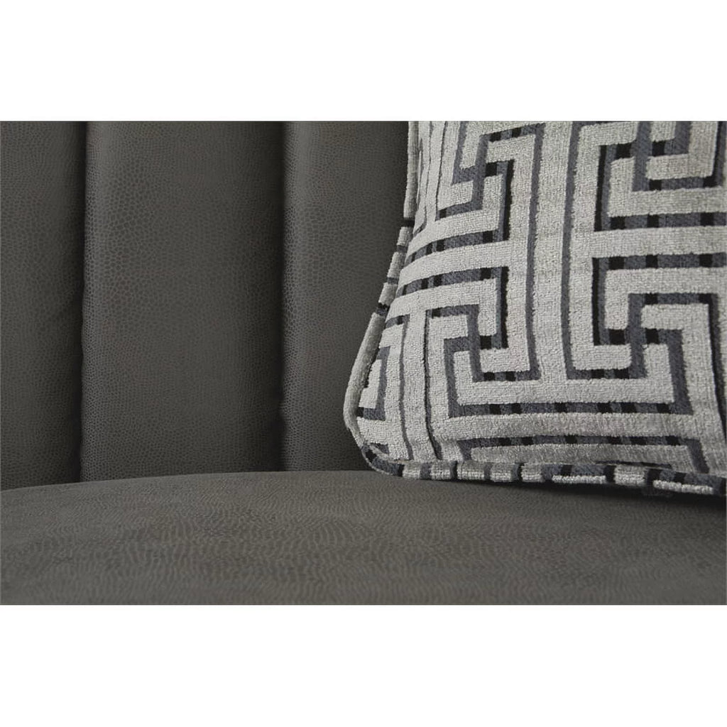 Grey Acrylic Leg Iron Channeled Sofa Y31601