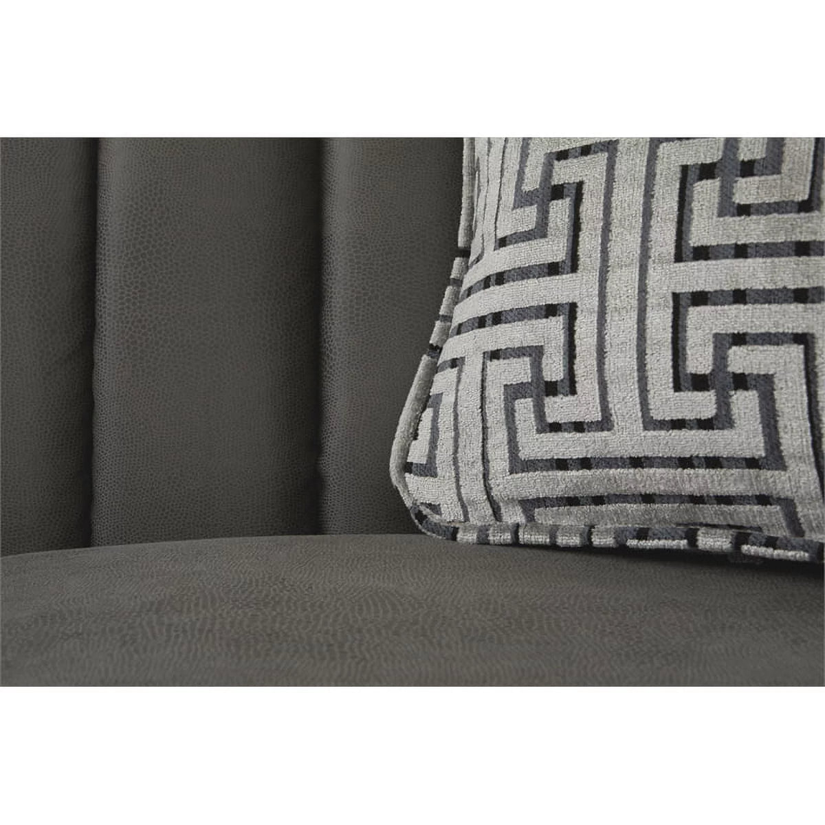 Grey Acrylic Leg Iron Channeled Sofa Y31601