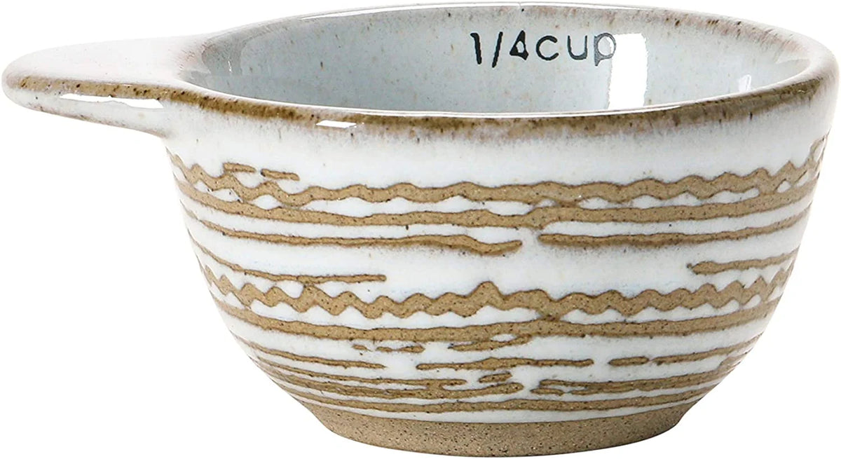 White Stoneware Measuring Cups, Set of 4 L63732