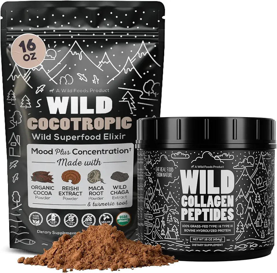 Organic Mushroom Cacao Mix & Collagen Peptides Bundle U400