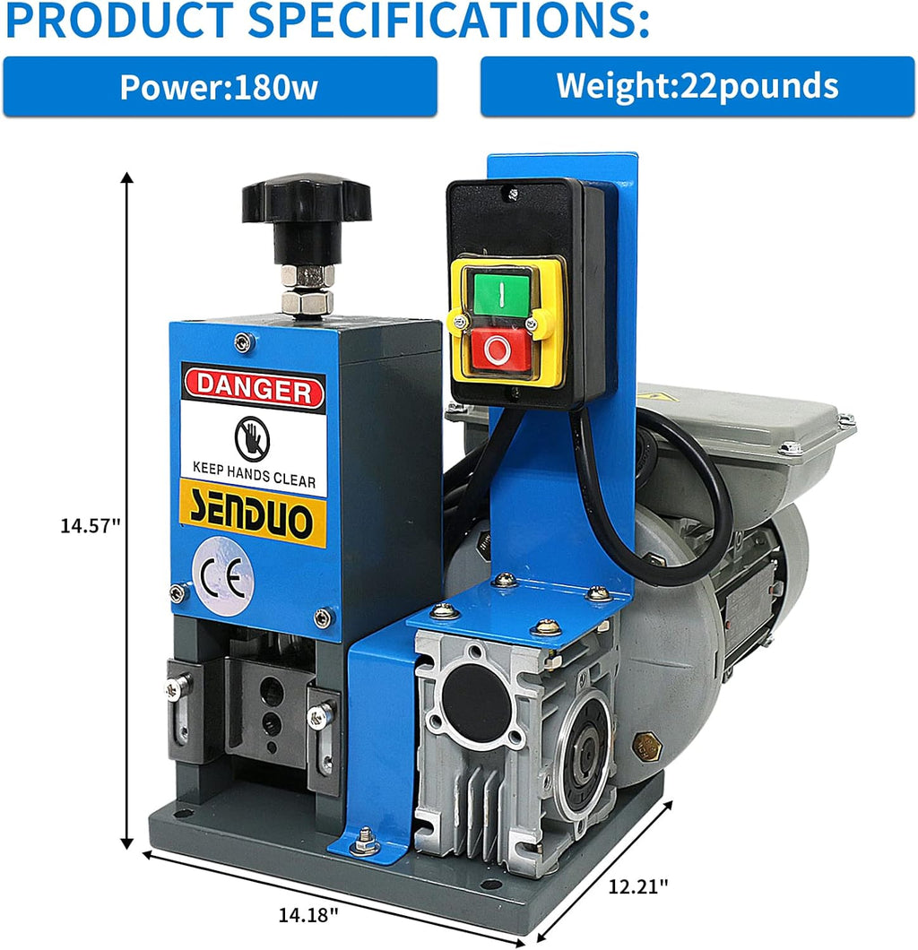 Automatic Wire Stripper Machine, 0.06-1inch, 60ft/Min A4856