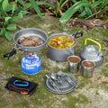 10pcs Camping Cookware Mess Kit Outdoor Cooking Set H5906