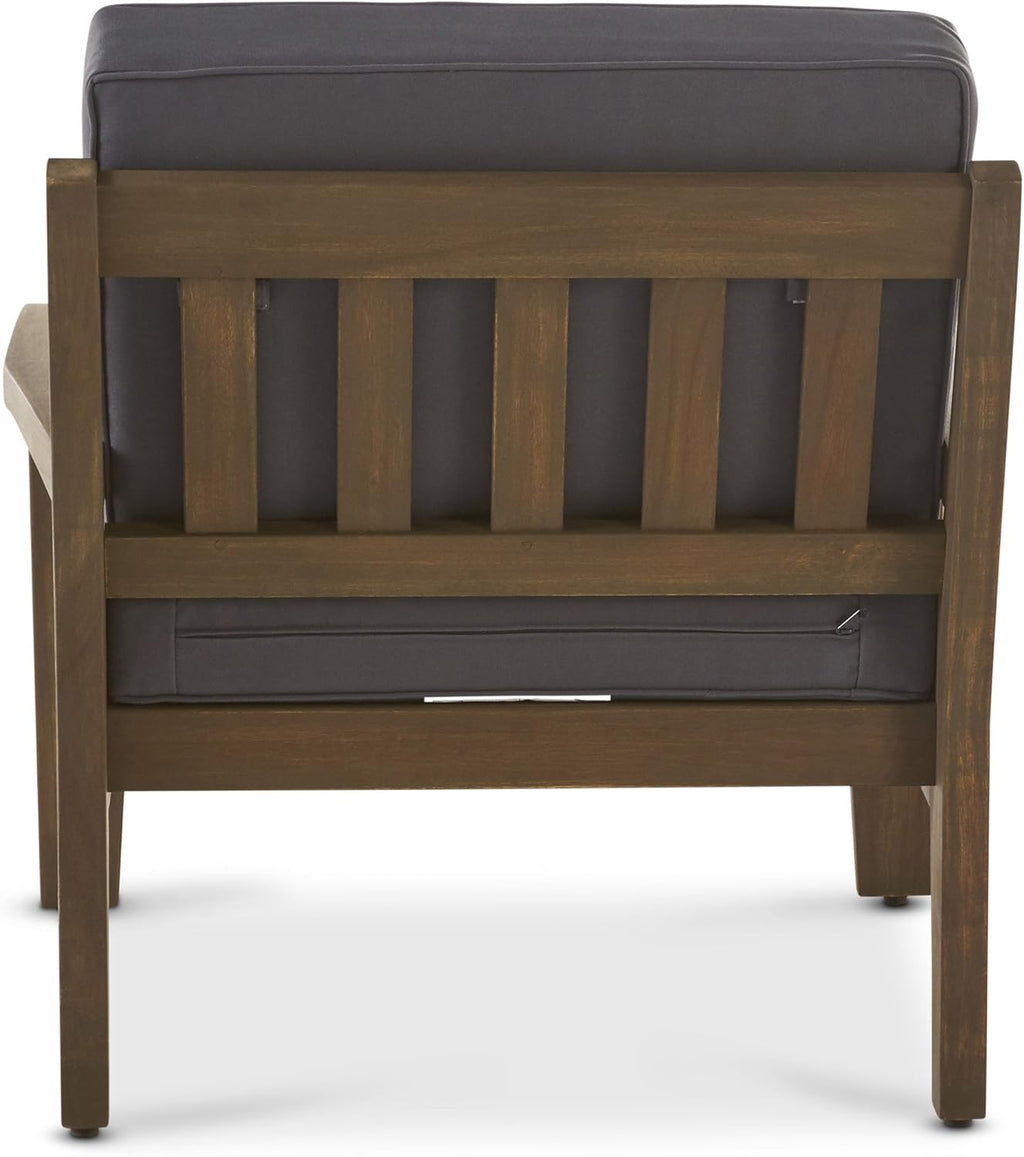 Acacia Wood Club Chairs, Gray, 2-Pcs Set N54225