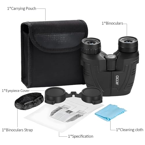 12x25 Compact Waterproof Binoculars with Low Light Vision M32938