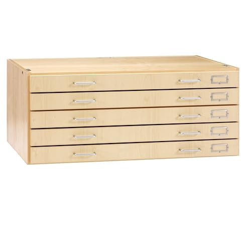 Large Format File Cabinet, Five Drawers, Stackable, Maple E359378