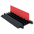 3 Channel Polyurethane Cable Protector with Dog Bone Connector, Orange Lid with Black Ramp H6102