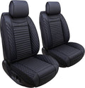 5 Car Seat Covers Full Set Waterproof Leather Universal Fit Black-Red U84129