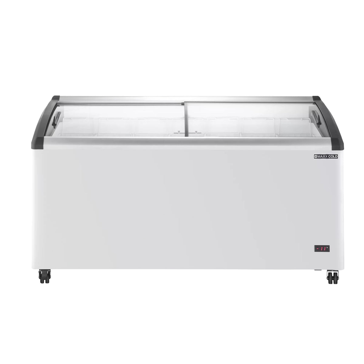 Curved Glass Top Chest Freezer Display, 12.36 cu. ft., White S18235