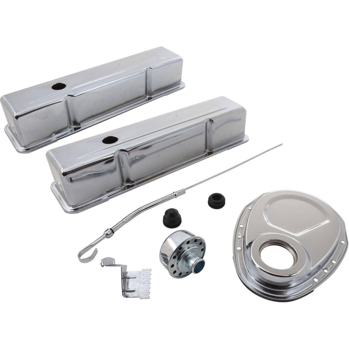 Chrome Tall Valve Cover Engine Dress Up Kit F179