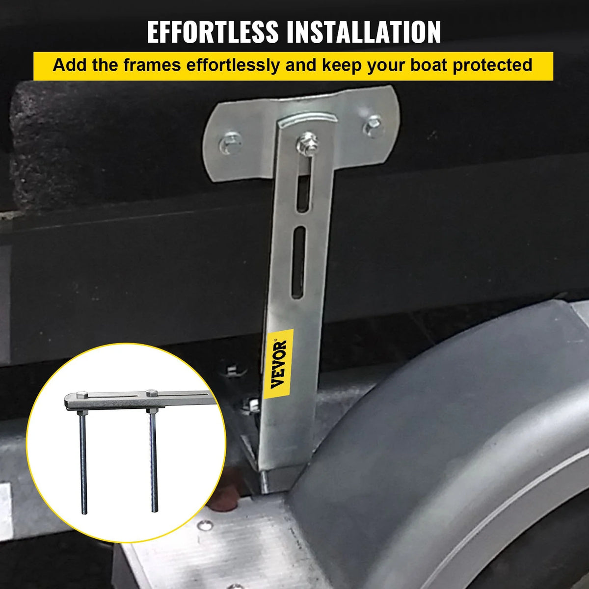 48" Boat Trailer Guide-Ons, 2-Pack, Rustproof Steel with Carpet-Padded Boards F908